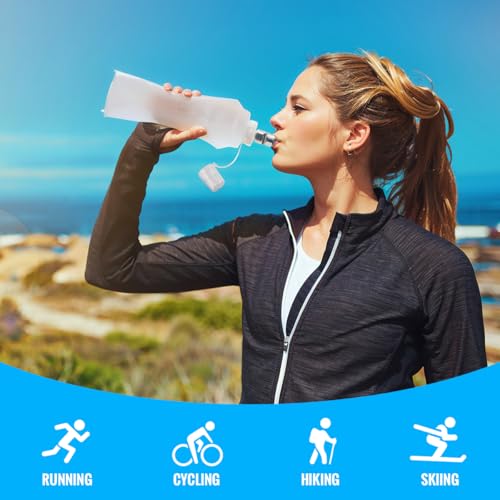WRELS TPU Collapsible Soft Flask,Lightweight PBA Free Folding Running Water Bottles,Leakproof Durable Hydration Flask for Outdoors (150ml/5.07oz-2 Packs-White) - color: 150ml/5.07oz-2 Packs-White