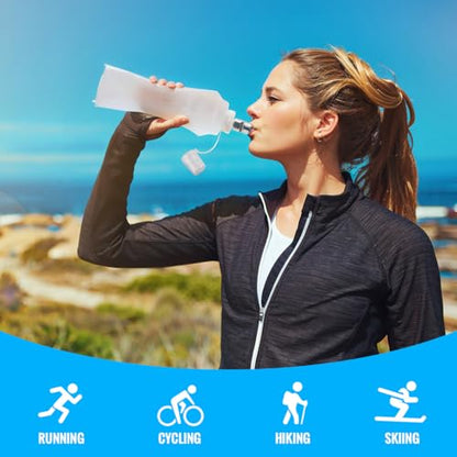 WRELS TPU Collapsible Soft Flask,Lightweight PBA Free Folding Running Water Bottles,Leakproof Durable Hydration Flask for Outdoors (150ml/5.07oz-2 Packs-White) - color: 150ml/5.07oz-2 Packs-White