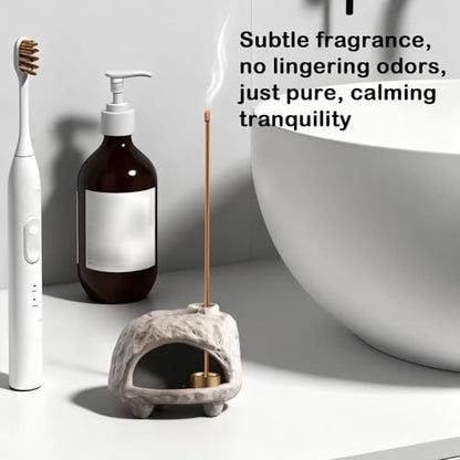 Pottery Ash Catcher&Palo Santo Holder,Rustic Texture Incense Burner,Wood Sticks Dish,Essential Oils Bowl,Cone Burner for Meditation,Yoga,Energy Cleansing,Unique Meditation&Home Decor Gift (Taupe)