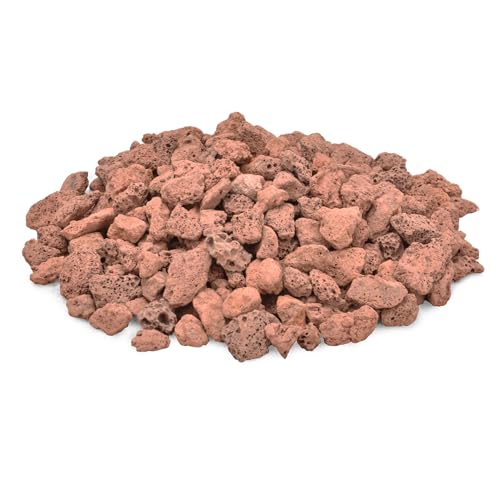 Skyflame 3/8" - 3/4" Natural Lava Rock Stones for Gas Fire Pit Fireplace | 10LB, Red, Base Layer Under Gas Log Set, Garden Landscaping Decoration, Cultivation of Potted Plants, Indoor Outdoor Use - color: Red, size: 3/8" - 3/4"