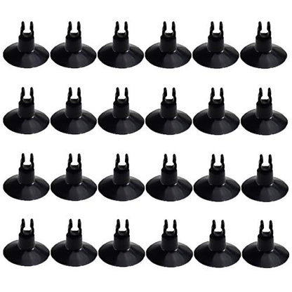 AQUANEAT Aquarium Suction Cups, for Fish Tank Airline Tubing, with Clips 1/4" Dia, 24pcs (Black) - color: Black