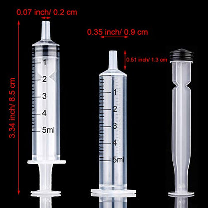 Frienda 20 Packs Syringes Without Needles,5 Ml | Large Plastic Measuring Tools for Food, Horse Care, Lab Dispensing, Graduated Markings, Reusable Multipurpose Applicators - size: 5 ml