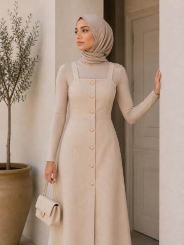 AMAL Muslim Arm Hijab Cotton Cropped Bolero Top for Women, Long Sleeve Mock Neck Modest Layering Shrug - color: Beige, size: XX-Large
