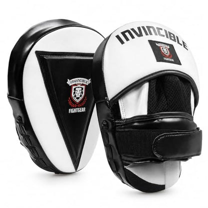 Invincible Fight Gear Curved Boxing Pads & Focus Mitts (Pair) – Durable Synthetic Leather Punching Mitts for MMA & Muay Thai – Shock-Absorbing Gear with Secure Adjustable Straps
