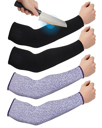 Geyoga Arm Sleeves Guards Cut Resistant HPPE,Medium,Hppe,Black - color: Black, Blue, size: Large, style: Hppe