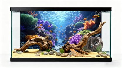 3 Pack Aquarium Background 36x18 inches Fabric Aquarium Background Fish Tank Undersea Corals Sunshines Rock Aquatic Plants - size: 36X18inch