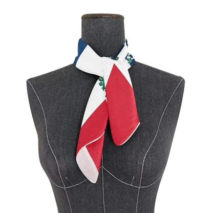Women's Silk Scarf Square Satin Head Scarves Fashion Neck Scarf Hair Wraps Silk Bandana - color: Dominican Flag