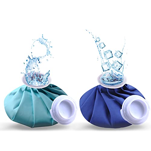 Ice Bag, Ice Packs for Injuries Reusable 9", Hot Water Bag for Pain Relief, Hot & Cold Therapy, Headaches, Blue Ice Pack Dark Blue Ice Bags 2 Pack - size: 9", style: Blue (2 Pack)