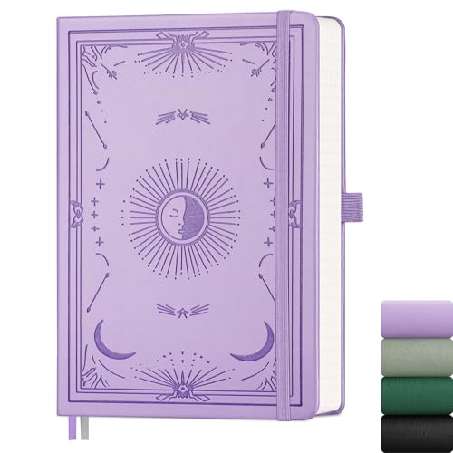 Lined Journal Notebook for Women Men, 192 Pages 100GSM Journals, A5 Hardcover Journaling, Leather Note Book for Writing, Travel, Business, Office, School, Prayer 5.7 x 8.3, (Light Purple) - color: Light Purple, style: Lined