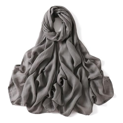 Viscose Hijab Scarf for Women Muslim Cotton Jersey Hijab Fashion Long Scarf Shawls - color: Cloud