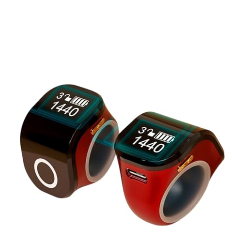 18Mm/0.71In Smart Tasbih Tally Counter for Muslims Zikr Ring Digital Tasbeeh 5 Prayer Time Vibration Reminder Waterproof