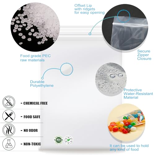 6''x 9'', (Pack of 200) 2 mil Thick Clear Plastic Reclosable Zip Poly Bags with Resealable Lock Seal Zipper for Photo, Jewelry, Bakery, Treats, Travel, Storage, Packaging & Shipping… - size: 6" x 9"
