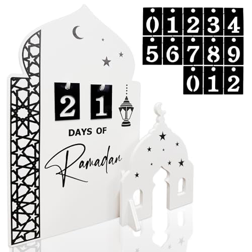 Ramadan Advent Calendar 2026 Countdown Calendars Decorations 30 Days Til Eid Ramadan Gift Muslim Islamic Centerpieces Decorations for Home Office Table