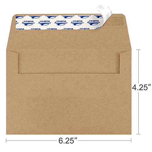 ValBox A4 Photo Envelopes 100 Qty 4 x 6 Brown Kraft Paper Envelopes Self Seal for 4x6 Cards, Photos, Weddings, Invitations, Baby Shower, 4.25 x 6.25 Inches (A4) - color: Brown, size: A4 (4.25 x 6.25 Inches)