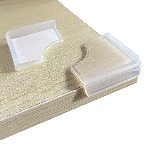 Food-Graded Silicone Clear Thin Corner Protectors, Baby Proofing Table Edge Guards, Pre-Taped Single-Side Adhesive for Kids Child Safety, Cabinets Counter Furniture Bumpers (4, 1/5x4/5 in (Width)) - size: 1/5x4/5 in (Width)