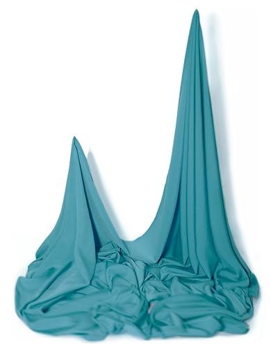 Premium Jersey Hijab Scarves -Turban Head Wraps for Women, Fashion Headbands Long Plain Muslim Shawls - color: Teal