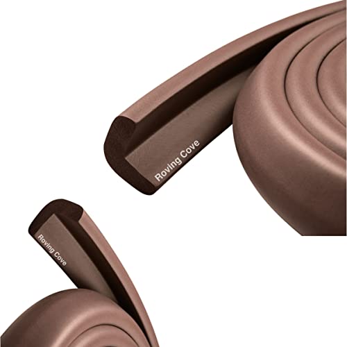 Roving Cove HeftyFit Edge Protector for Baby Proofing (9ft Large Edge Only), Heavy-Duty Soft Rubber Foam Furniture Edge Bumper Guards, Desk Edge Cushion, Wall Corner Covers, 3M Adhesive, Coffee Brown - color: Coffee Brown, size: Large 9 Foot (Pack of 1)