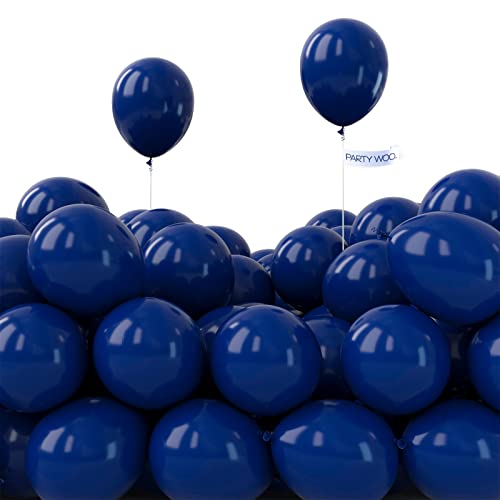 PartyWoo Navy Blue Balloons 50pcs 5 Inch Small Mini Matte Dark Blue Latex Balloons for Graduation New Year Wedding Sports Theme Baby Shower Men Birthday Bachelorette Party Decorations Blue-Y72 - color: Blue-y72, size: 5 inch