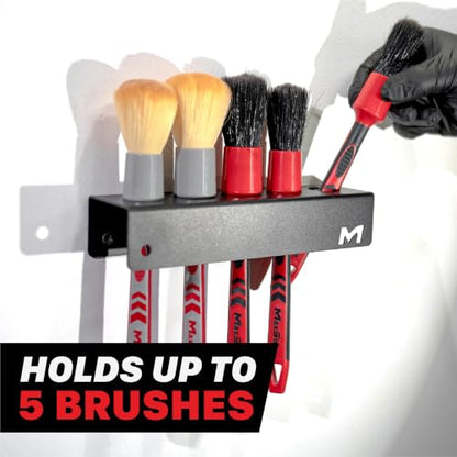 Maxshine Universal Detailing Brush Holder – Car Detailing Brushes Organizer – Sturdy, Simple & Lightweight Design, Easy Wall Mounting – Premium Auto Detailing Accessories & Supplies (Mini)