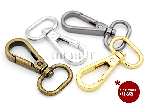 CRAFTMEMORE Snap Hook Swivel Push Gate Lobster Clasps Fashion Clips Purse Making FS10 Pack of 10 (Silver, 3/4 Inch) - color: Silver, size: 3/4 Inch