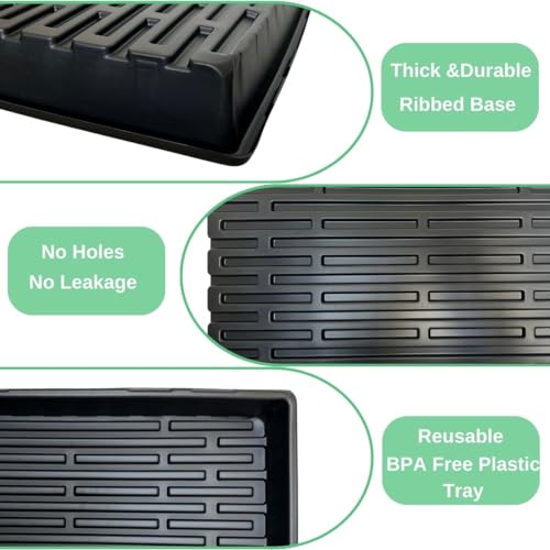 1020 Trays Set - 5 Pack (10 Pcs) Durable 1020 Mesh Tray and No-Hole Tray, Ideal Soil Blocking Trays for Seedlings, Microgreens, and Hydroponics, Heavy-Duty - size: 1020 tray 5pcs+mesh tray 5pcs