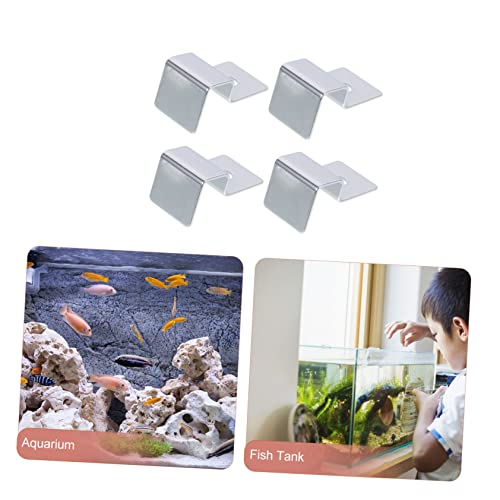 TEHAUX 4pcs Stainless Steel Aquarium Lid Holders Fish Tank Cover Support Brackets for Glass Sturdy and Practical Fish Tank Accessories