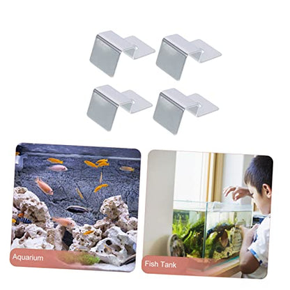 TEHAUX 4pcs Stainless Steel Aquarium Lid Holders Fish Tank Cover Support Brackets for Glass Sturdy and Practical Fish Tank Accessories