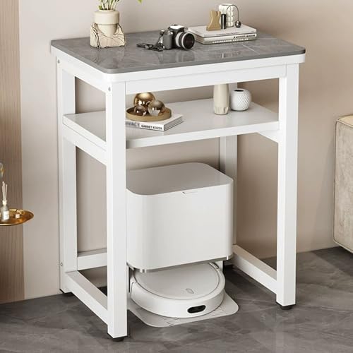Robot vacuum cleaner storage rack,Robot Vacuum Stand Rack - Floor-Standing Storage Cabinet for Sweeping Robots, Fish Tank & Cleaner Organizer Shelf for Home & Kitchen (Gray A, 60cm/23.6in) - color: Gray a, size: 60cm/23.6in