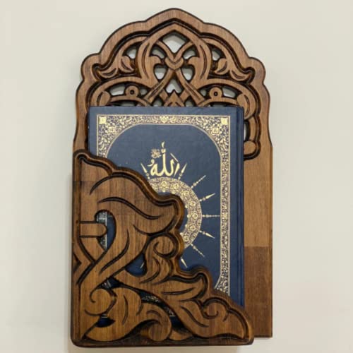 Wooden Wall Bookshelf, Book Holder | Quran Bible Wall Storing Shelf | Wall Decoration, Home Decor | Housewarming Gift