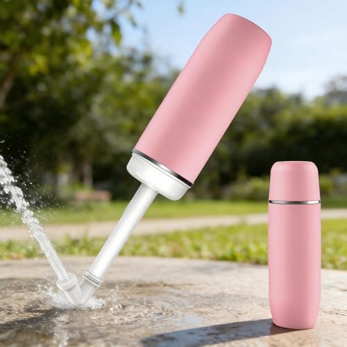 Travel-Friendly Handheld Bidet, 13.5oz Leakproof Portable Personal Hygiene Sprayer with Removable Water Storage for Travel Home Use (PINK) - color: Pink
