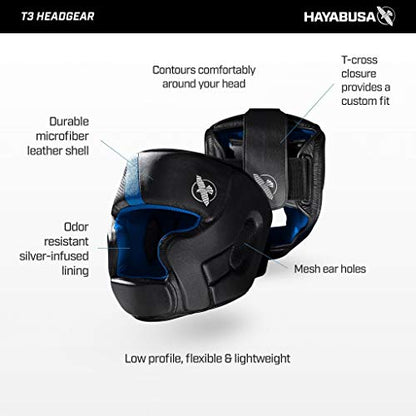 Hayabusa T3 Adjustable MMA Headgear - color: Black, size: Large