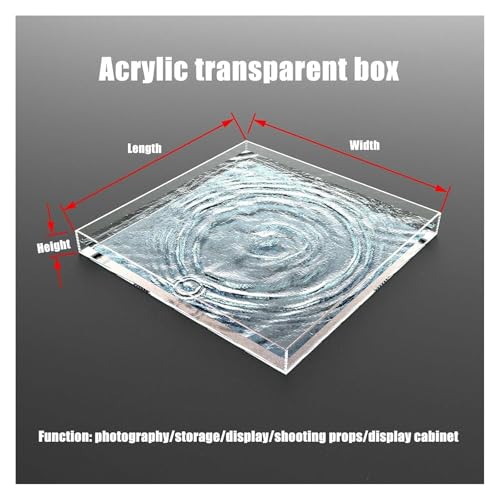 Acrylic Shallow Water Tank, Photography Tray Display Cabinet, Shallow Water Tank, Portable Food and Cosmetics Storage Box(50x40x6CM/19.6x15.7x2.3in) - size: 50x40x6CM/19.6x15.7x2.3in