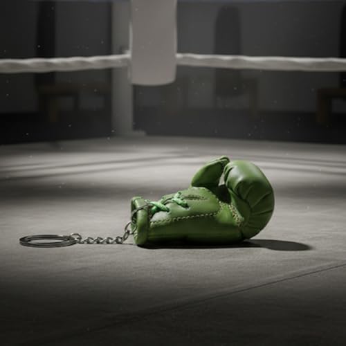 Mini Boxing Gloves Keychain (1 pcs) Premium PU Leather, Sports Lover Gift, Bag Accessory, Car Hanging for Men & Women - color: Army Green