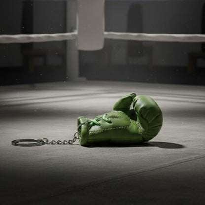 Mini Boxing Gloves Keychain (1 pcs) Premium PU Leather, Sports Lover Gift, Bag Accessory, Car Hanging for Men & Women - color: Army Green