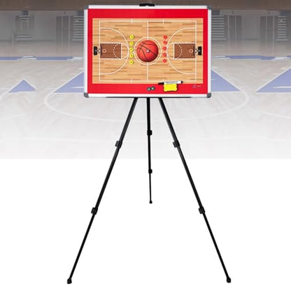 Magnetic Basketball Coaching Board, Double Sided Dry Erase Clipboard, Large Tri-pod Tactic Board, for Training