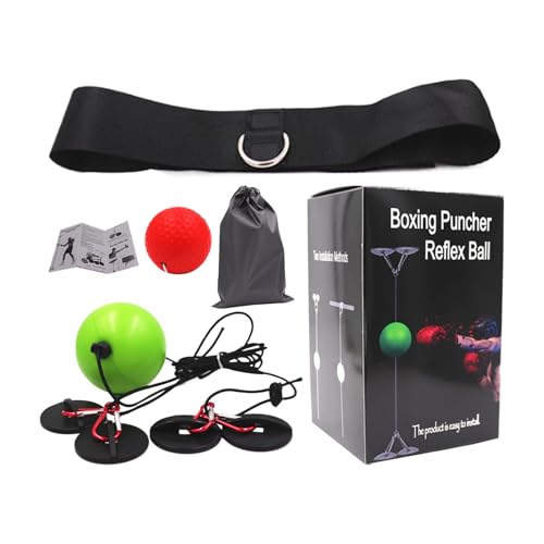 Boxing Reflex Ball No Drill Wall Mounted Design, Bouncing Reflex Punching | Boxing Equipment for Training At Home Reflex Speed Training Punching Ball Reaction Quickness Coordination Indoo