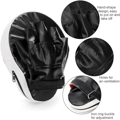 WUWEOT 2-in-1 Punching Mitts Kick Pack Set, Boxing Mitts Focus Pads and Taewondo Kick Pad, Adjustable Soft Shield Durable Training Pads Set for Boxing, Kickboxing, Karate, Muay Thai, MMA Training