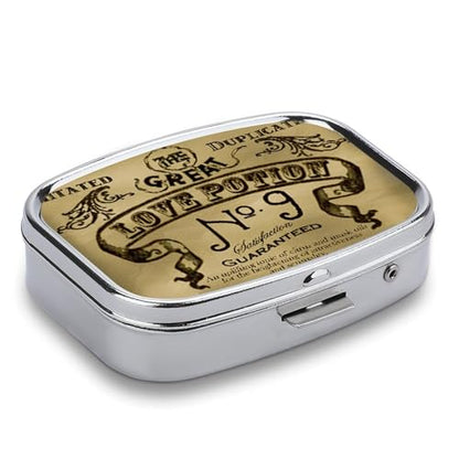 Metal 2 Compartment Pill Organizer Travel Friendly Portable Compact Pill Box Cute Pill Case to Hold Vitamins,Fish Oil,Supplements,Meds,Tablet for Purse,Pocket. (No) - color: No