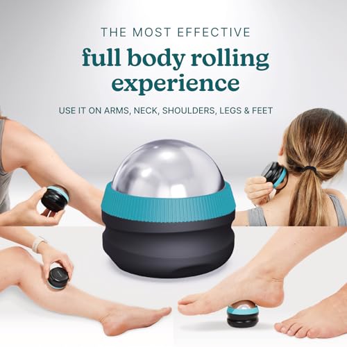 Homedics IcyGlide Massage Roller Ball, Cryo Ball Cold Therapy for Rapid Pain Relief, 360-Degree EasyGlide Technology, Great for Post-Workout Muscle Recovery, Full Body Treatment, Compact & Portable