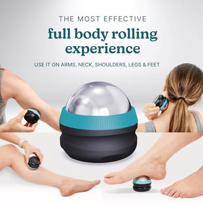 Homedics IcyGlide Massage Roller Ball, Cryo Ball Cold Therapy for Rapid Pain Relief, 360-Degree EasyGlide Technology, Great for Post-Workout Muscle Recovery, Full Body Treatment, Compact & Portable