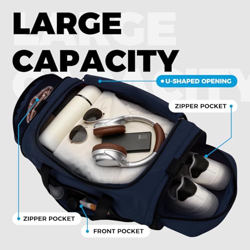 Uarition Mens Gym Bag, 55L Large Sports Duffle Bags, Workout Bags Lightweight, Navy Blue - color: Navy Blue