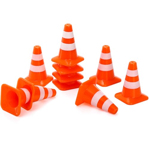 30 Pcs Mini Plastic Traffic Cones, 1.4 inch Training Roadblock Cones Traffic Signs, Mini Road Safety Cones for Micro Landscape Sand Table Engineering Construction Road Cones Model