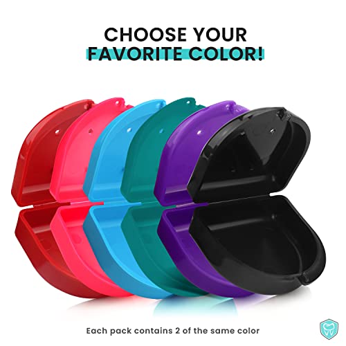FRESH KNIGHT Retainer Case (2 Pack). Retainer Case with Vent Holes. Perfect for Denture, Mouth Guard, Aligner (Purple) - color: Purple