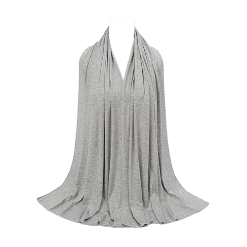 Non-see-through Premium Jersey Maxi Hijab Head Scarf Wrap for Muslim Women - color: Light Gray