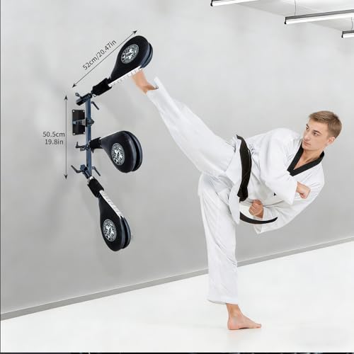 Taekwondo Kick Pad Target, Kicking Pads with Mounting Bracket for Martial Arts Training Tae Kwon Do Karate Kickboxing, Hands-Free - size: 3 Kicking Targets