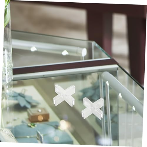 ABOOFAN 30pcs Plastic Glass Fixing Clamps for Aquariums and Display Cases Easy Installation Fish Tank Organizer Shelf Mounting Brackets for Cabinets and Showcases