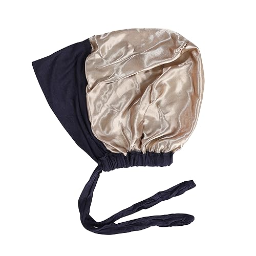 Women Under Hijab Cap Islamic Underscarf Turbans for Women Solid Color Hijab Bonnet Caps Muslim Scarf Inner Cap - color: Black+navy