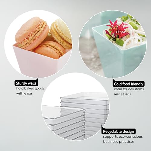 Restaurantware 8 Ounce Large Kova Cups 100 Disposable Dessert Tumbler - Lids Sold Separately Sturdy Baby Blue Plastic Appetizer Cups For Mousse Layered Cakes At Catered Events - color: Baby Blue, size: 8 oz