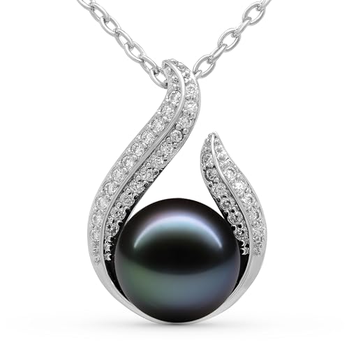 TRYNDI Tahitian Black Pearl Necklaces for Women - Wife Christmas Gift Ideas - style: Black Pearl Hook