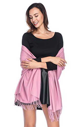 Pashmina Shawl Wraps Scarves Evening Dresses Wedding Bridesmaid for Women - color: Rubber